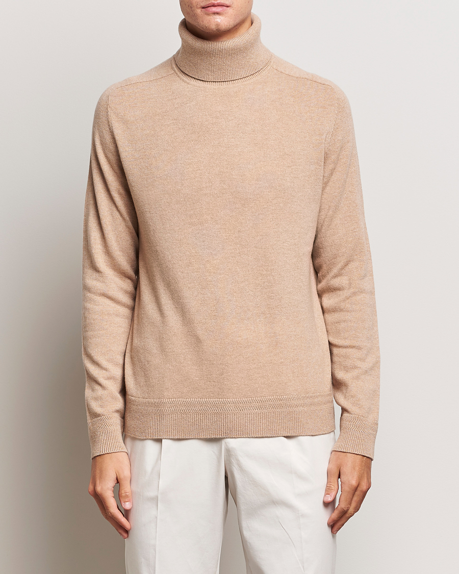 Herre | Trøjer | Morris Heritage | Dalton Wool/Cashmere Rollneck Camel