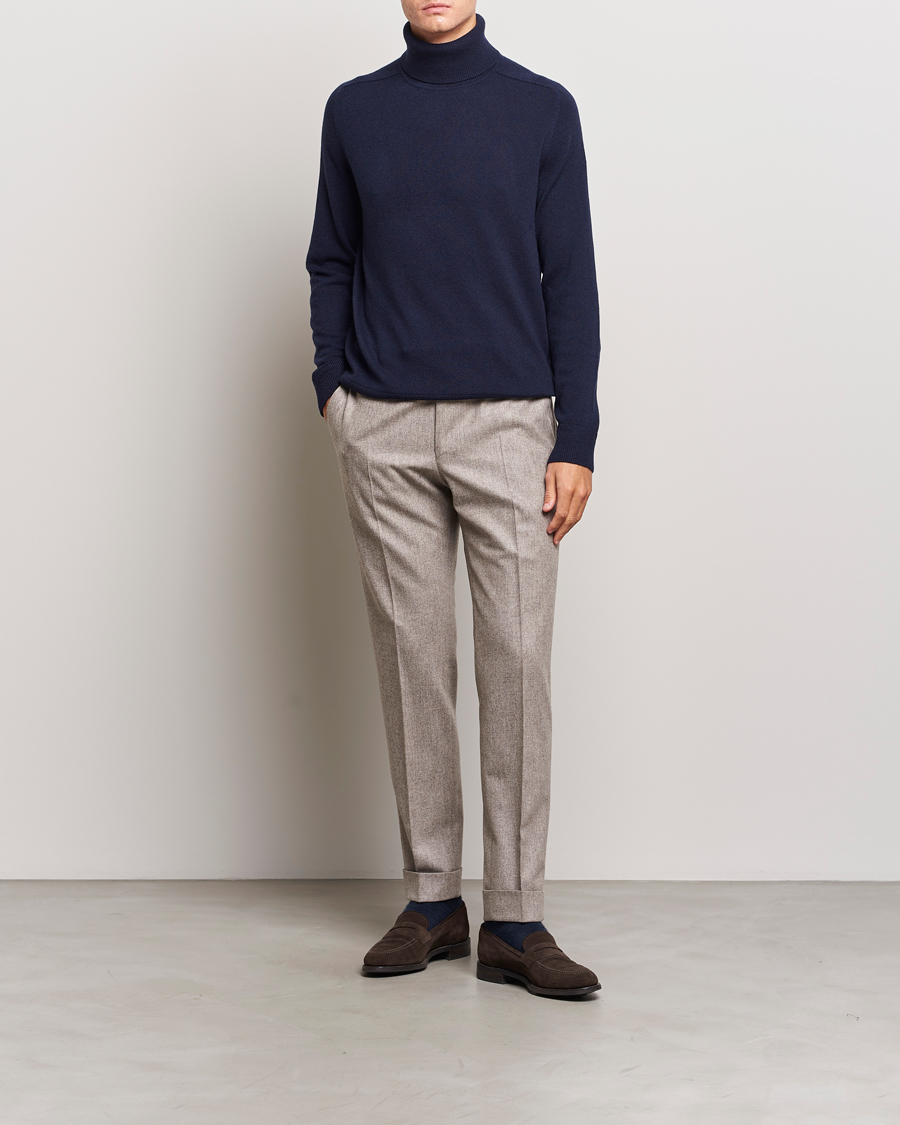 Herre | Trøjer | Morris Heritage | Dalton Wool/Cashmere Rollneck Navy