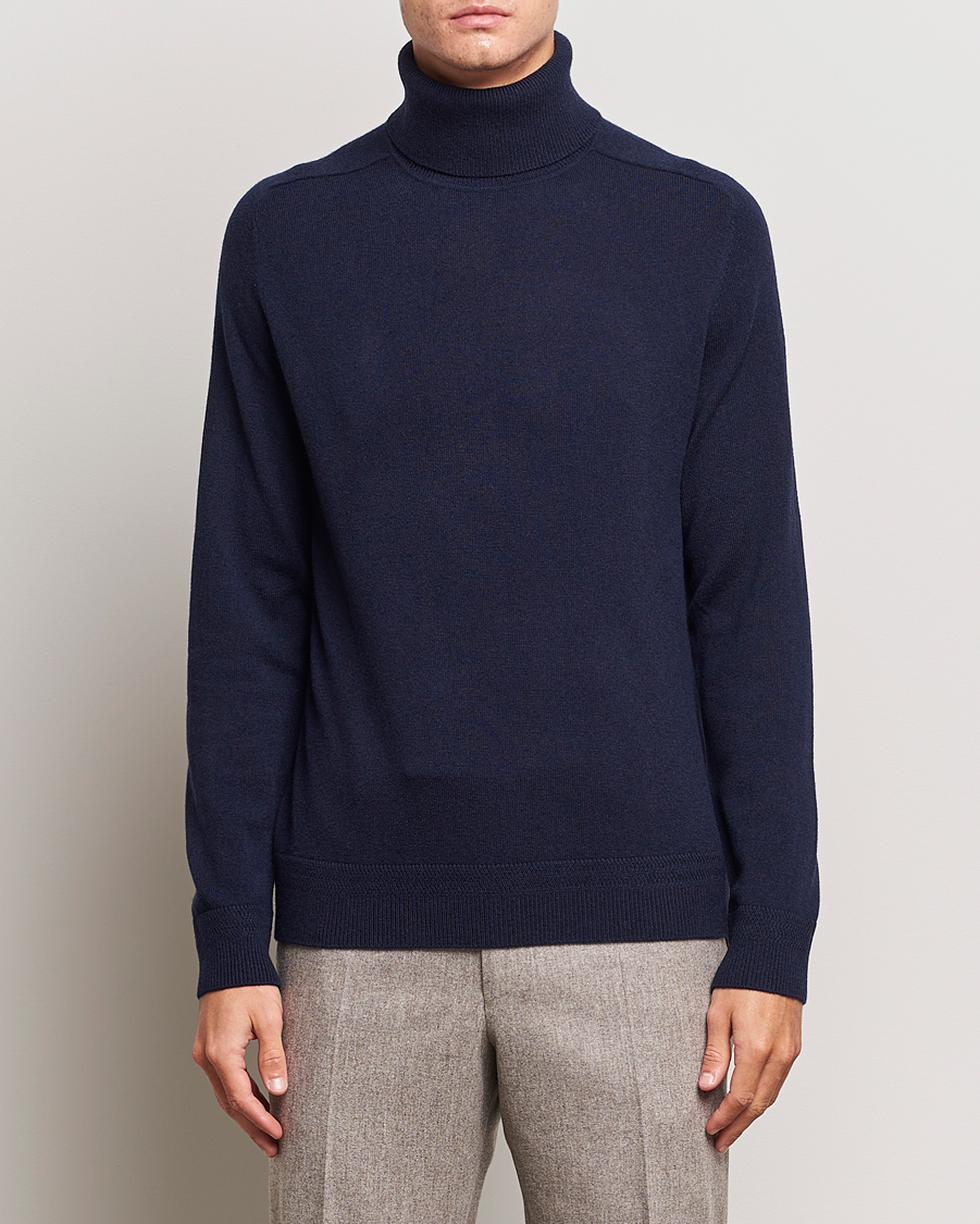 Herre | Trøjer | Morris Heritage | Dalton Wool/Cashmere Rollneck Navy