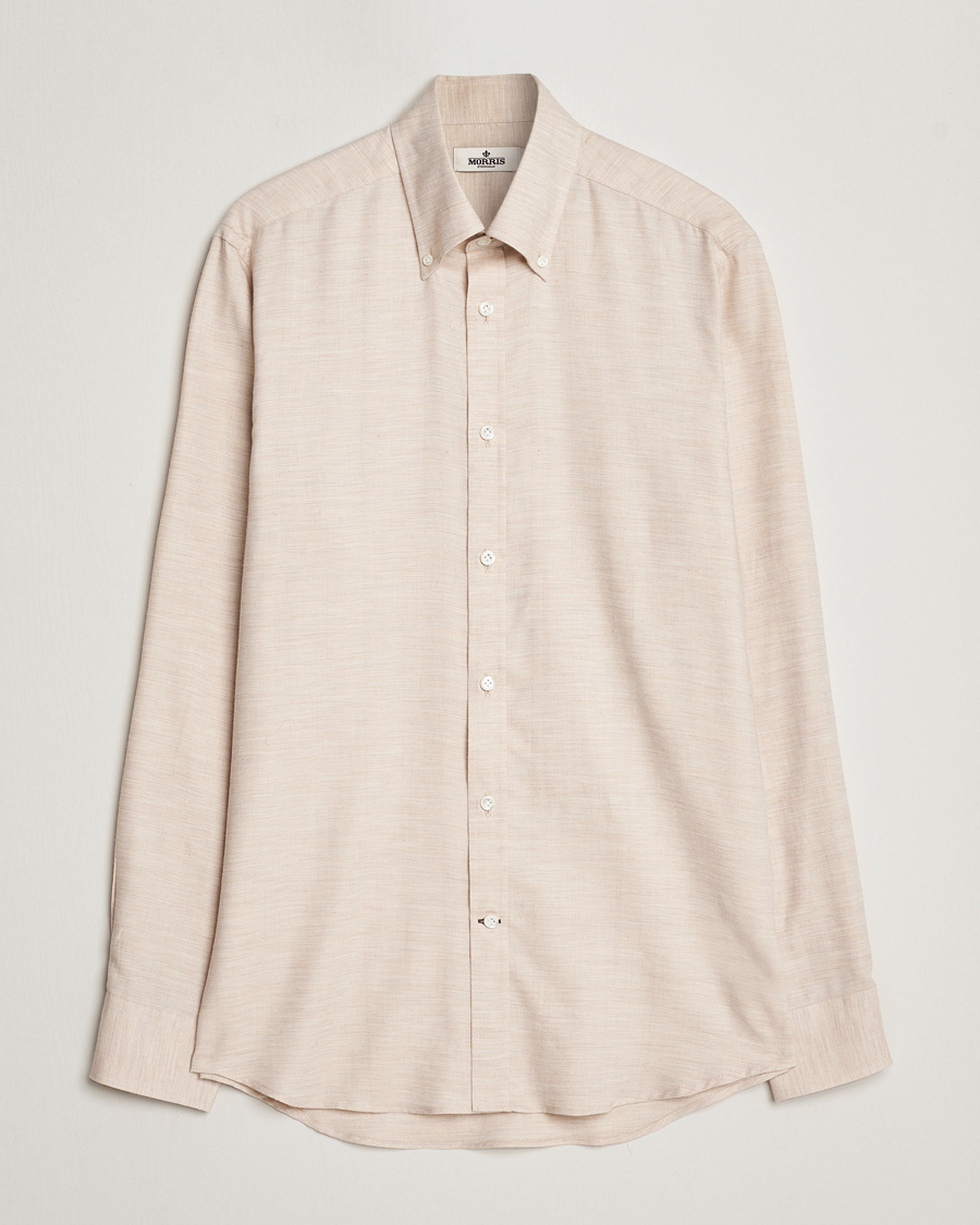 Herre | Skjorter | Morris Heritage | Herringbone Brushed Cotton Shirt Khaki
