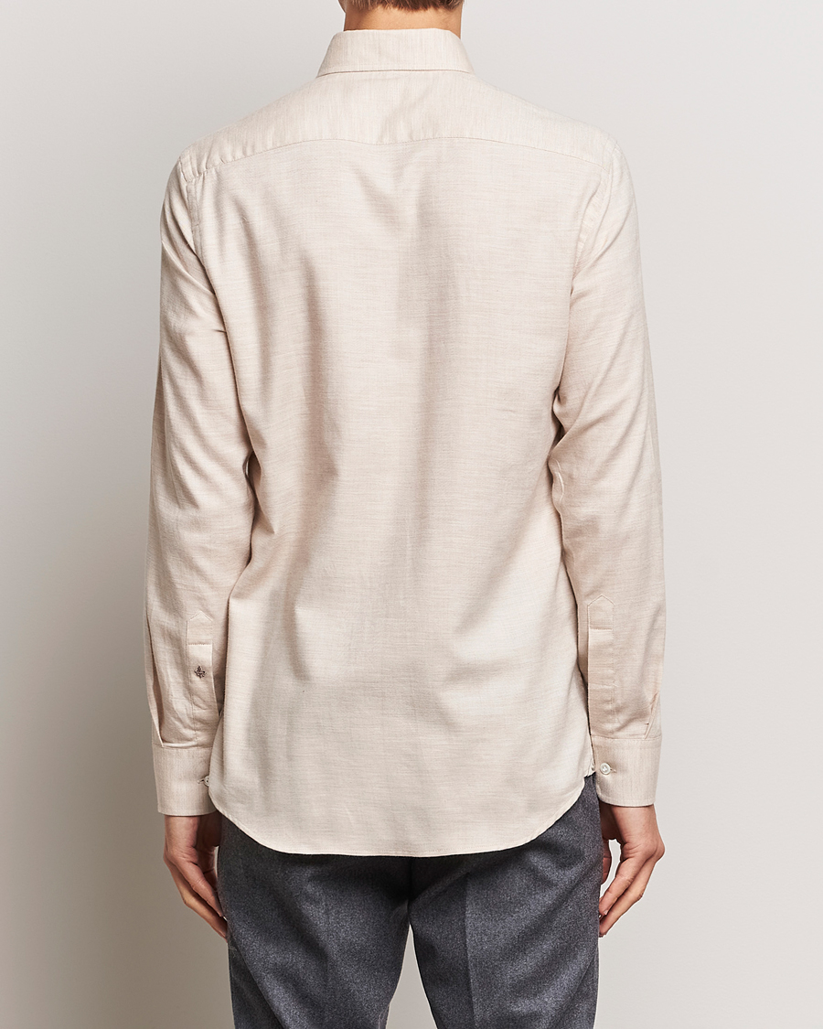 Herre | Skjorter | Morris Heritage | Herringbone Brushed Cotton Shirt Khaki