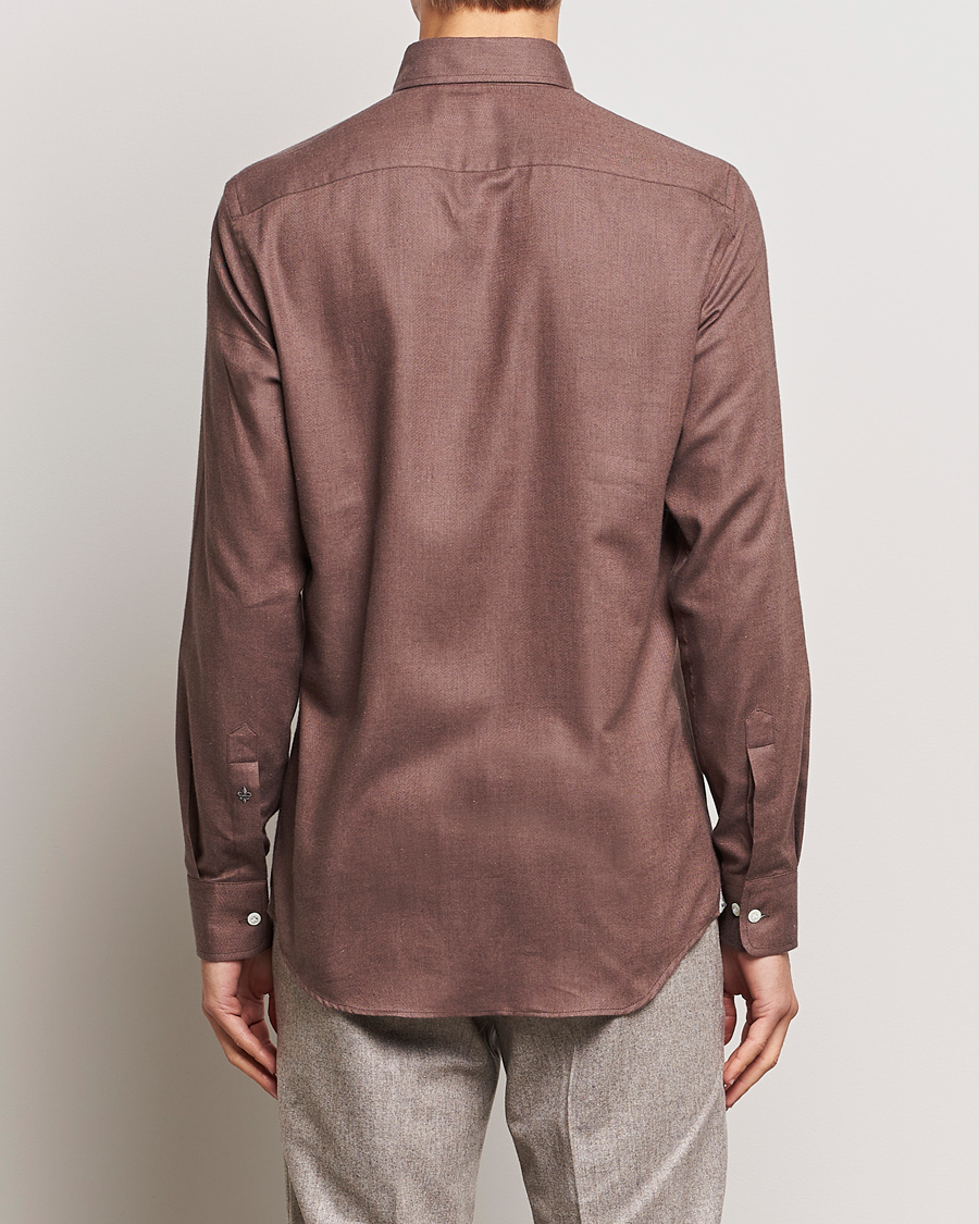 Herre | Skjorter | Morris Heritage | Herringbone Brushed Cotton Shirt Brown