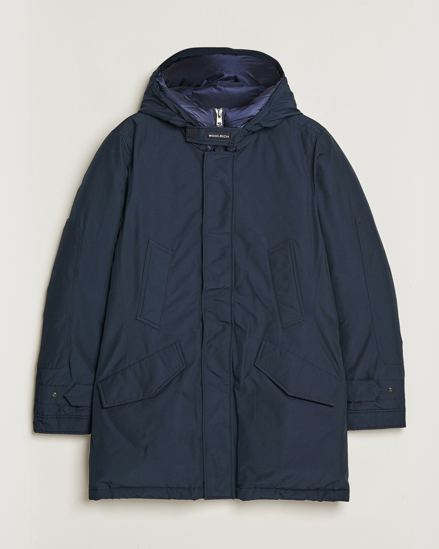 Herre | Jakker | Woolrich | Polar High Collar Parka Melton Blue