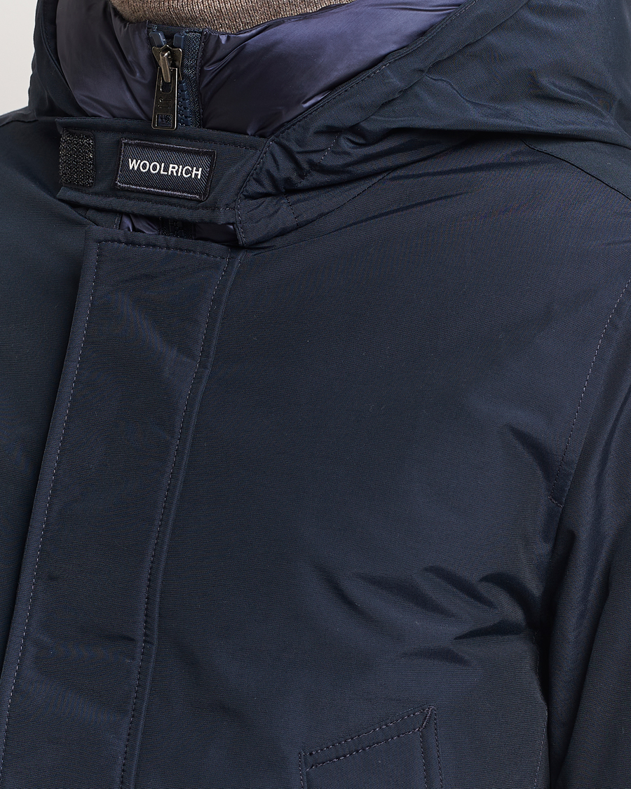 Herre | Jakker | Woolrich | Polar High Collar Parka Melton Blue
