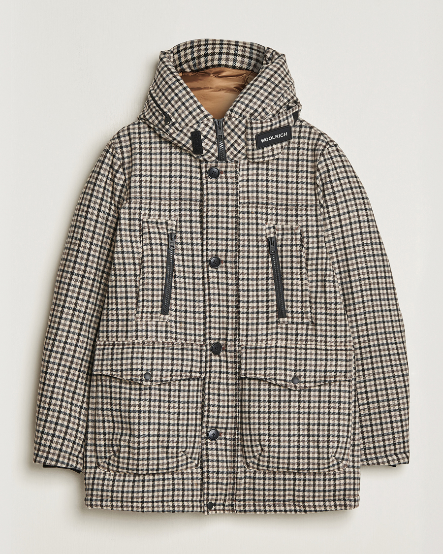 Herre | Jakker | Woolrich | Wool Arctic Parka Cream Check