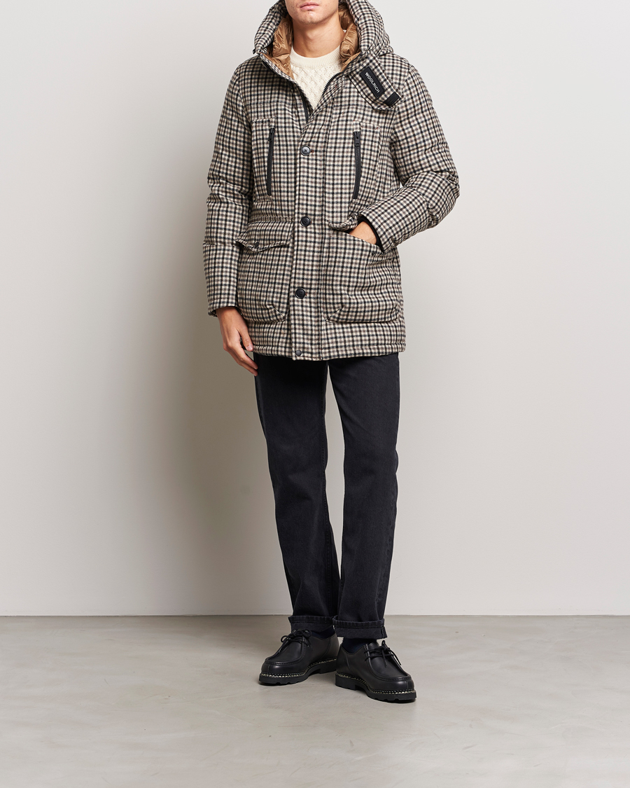 Herre | Jakker | Woolrich | Wool Arctic Parka Cream Check