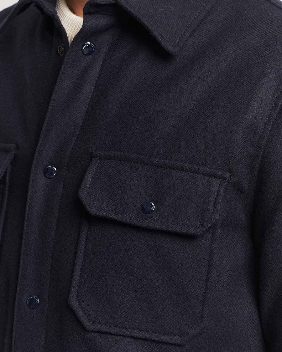 Herre | Jakker | Woolrich | Alaskan Melton Wool Overshirt Melton Blue