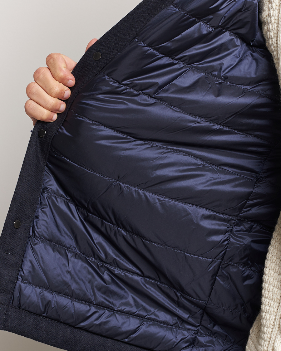 Herre | Jakker | Woolrich | Alaskan Melton Wool Overshirt Melton Blue