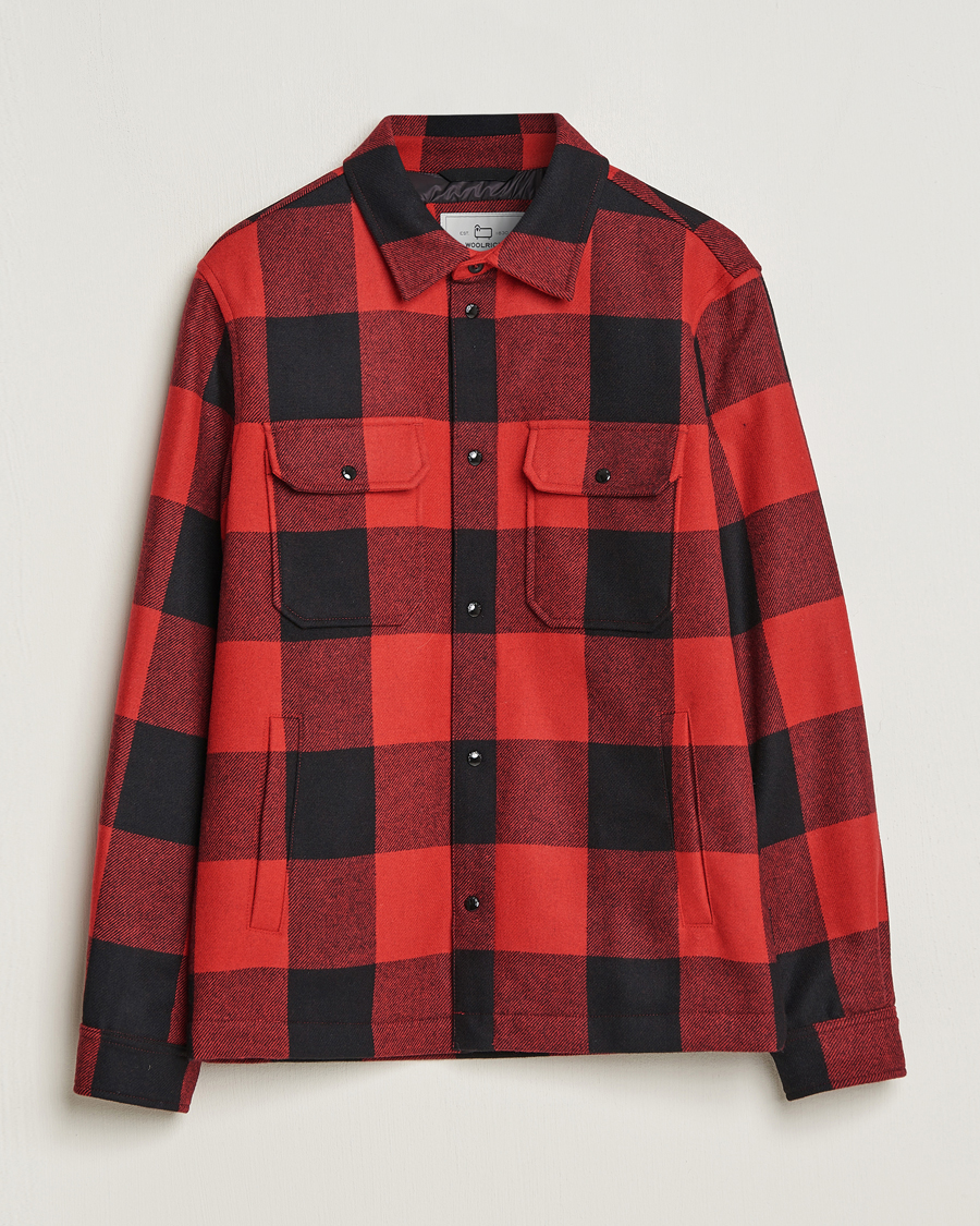 Herre | Jakker | Woolrich | Alaskan Melton Wool Overshirt Red Buffalo