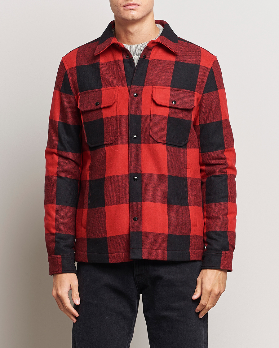 Herre | Jakker | Woolrich | Alaskan Melton Wool Overshirt Red Buffalo