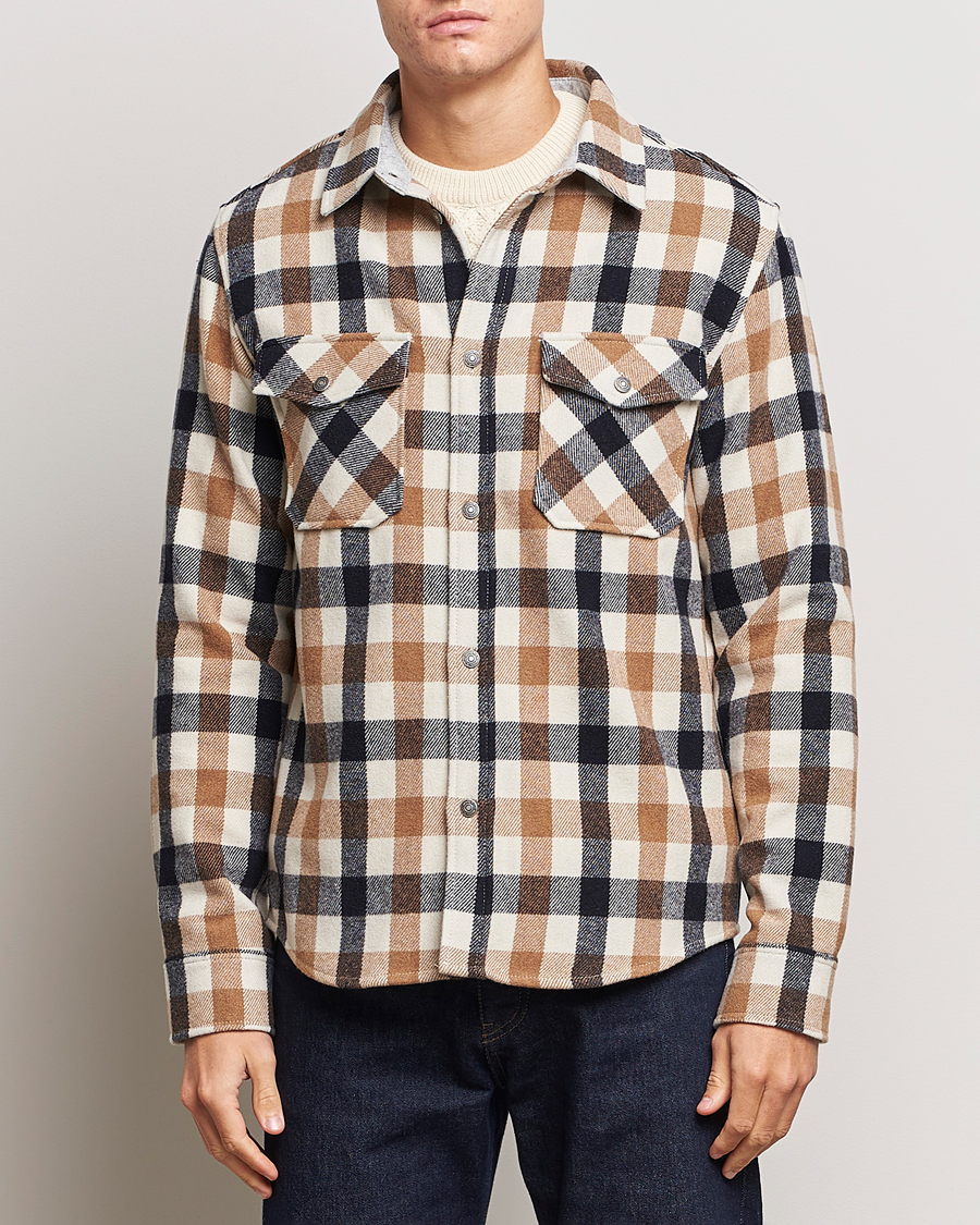 Herre |  | Woolrich | Alaskan Melton Wool Overshirt White Buffalo