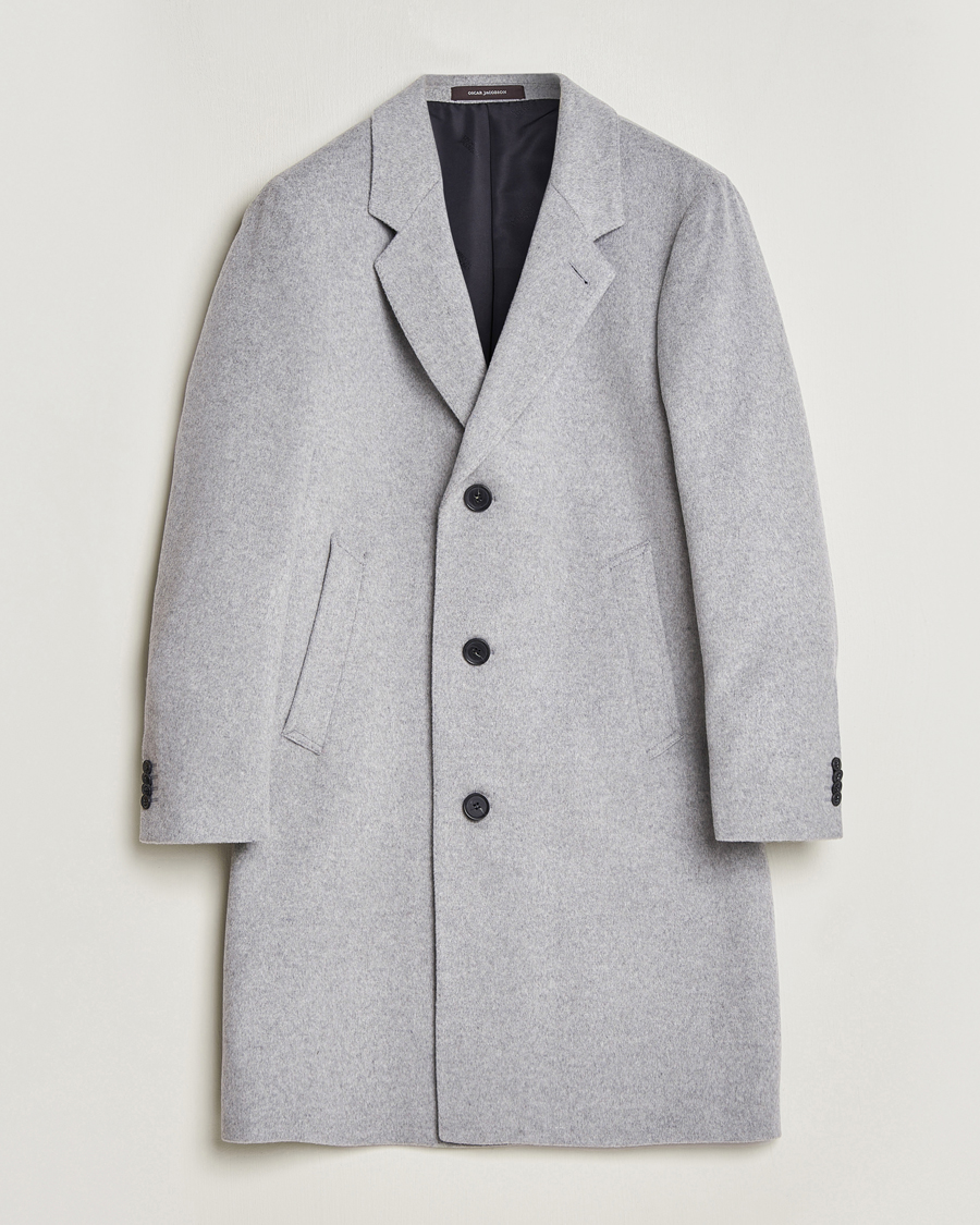 Herre | Jakker | Oscar Jacobson | Shaw Wool/Cashmere Coat Light Grey