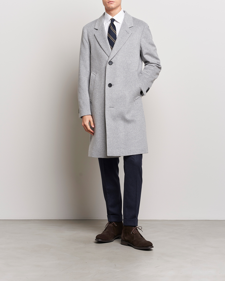 Herre | Jakker | Oscar Jacobson | Shaw Wool/Cashmere Coat Light Grey
