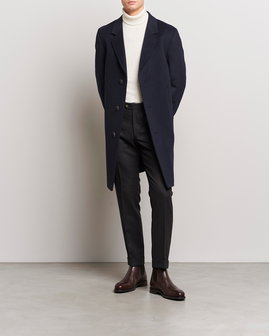Herre | Jakker | Oscar Jacobson | Shaw Wool/Cashmere Coat Navy