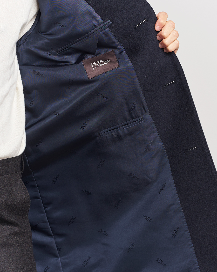 Herre | Jakker | Oscar Jacobson | Shaw Wool/Cashmere Coat Navy