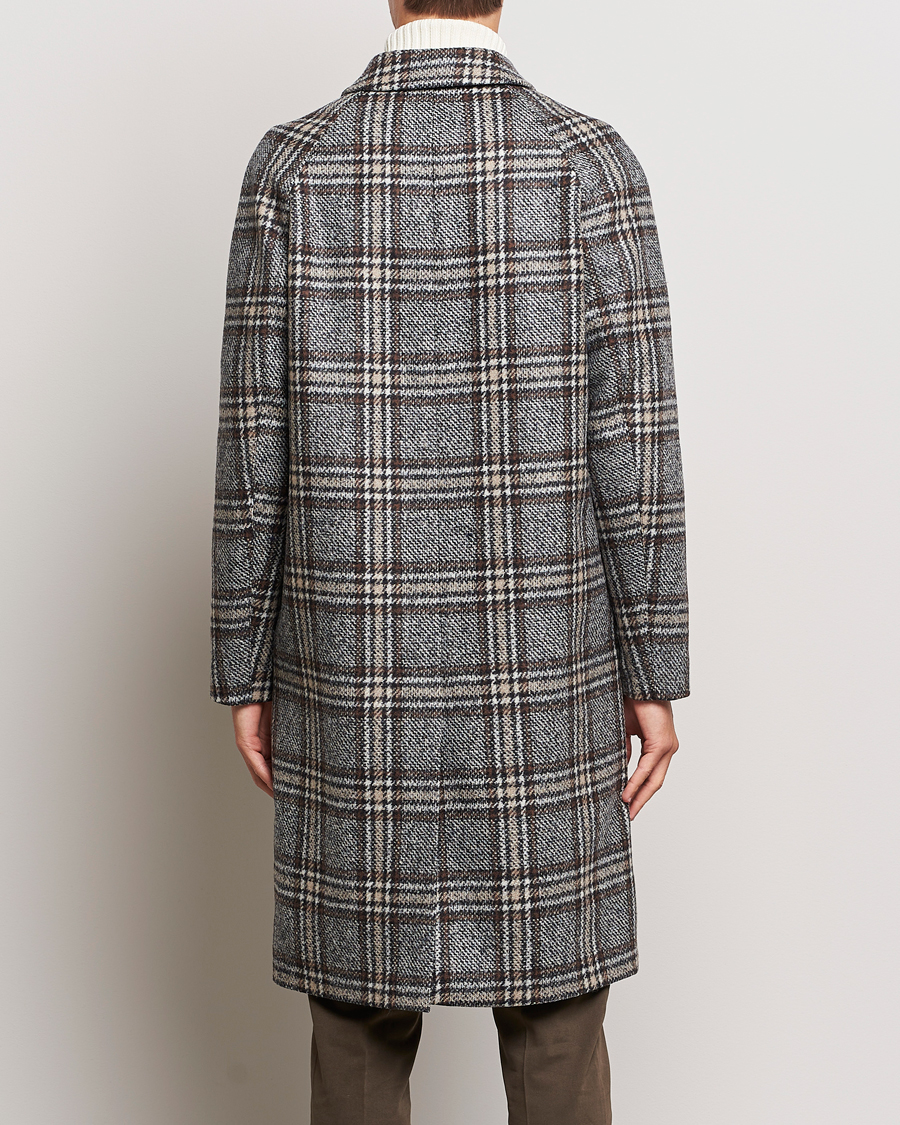 Herre | Jakker | Oscar Jacobson | Sala Checked Raglan Wool Coat Brown