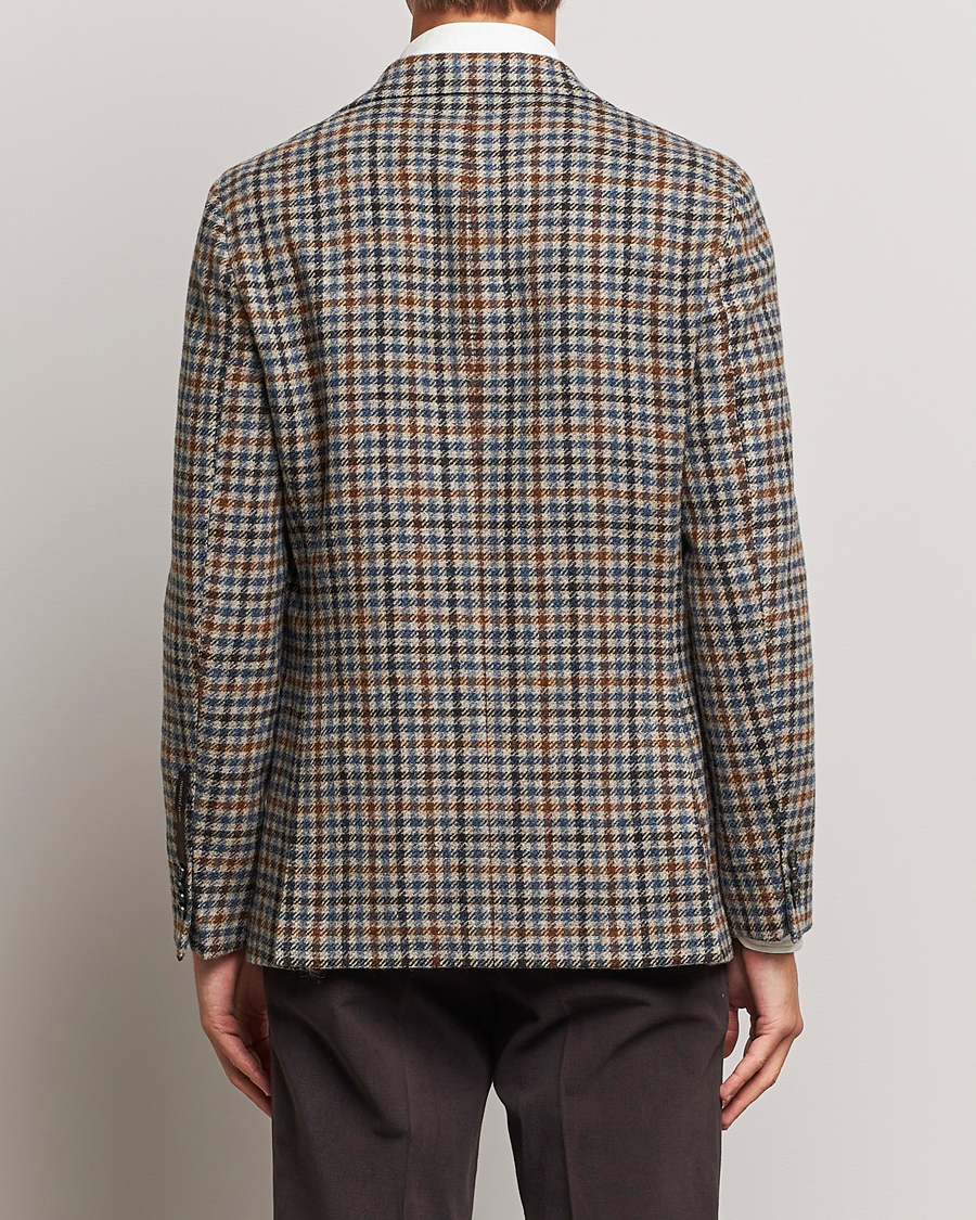 Herre | Blazere & jakker | Oscar Jacobson | Fogerty Soft Small Checked Wool Blazer Blue/Brown