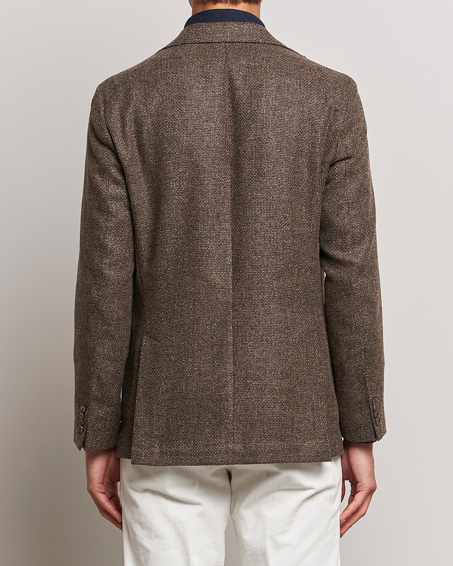 Herre | Blazere & jakker | Oscar Jacobson | Ferry Patch Hopsack Wool/Cotton/Cashmere Blazer Brown