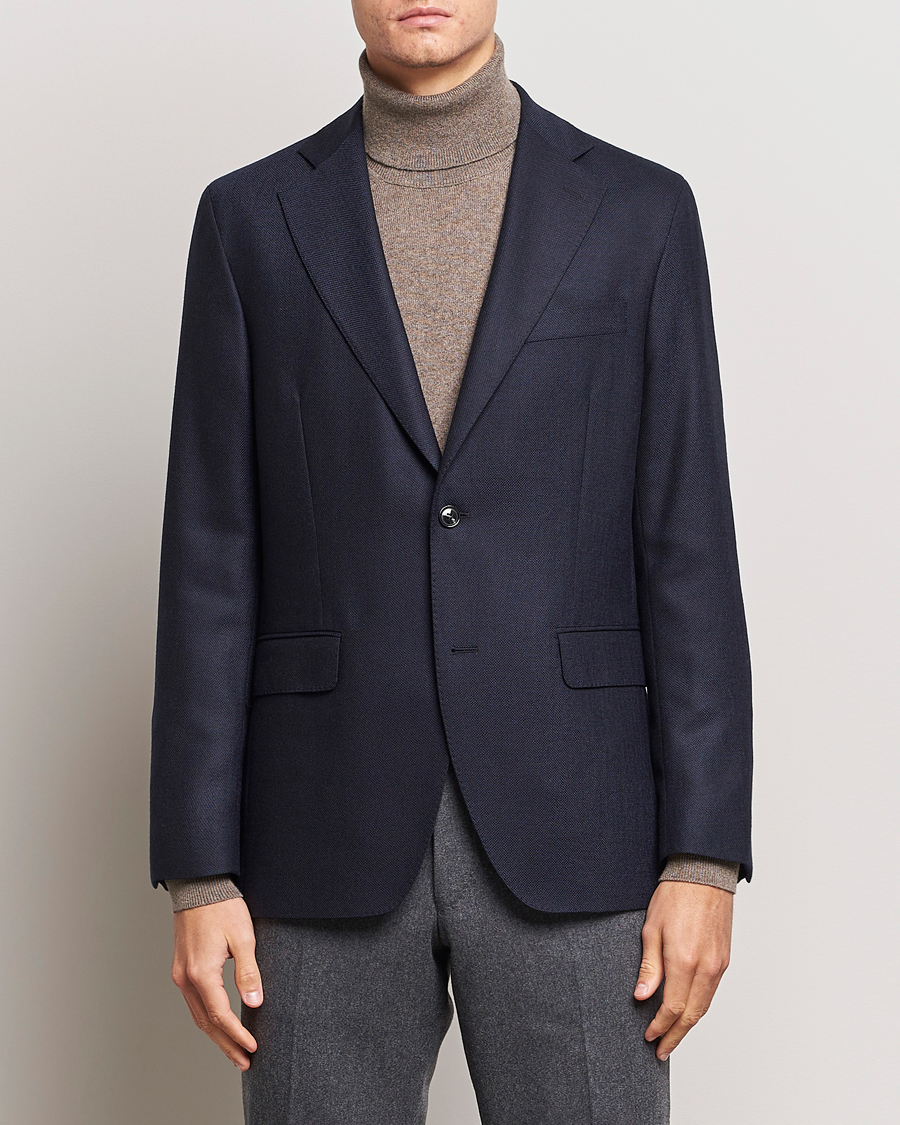 Herre | Blazere & jakker | Oscar Jacobson | Fogerty Structured Wool Blazer Navy