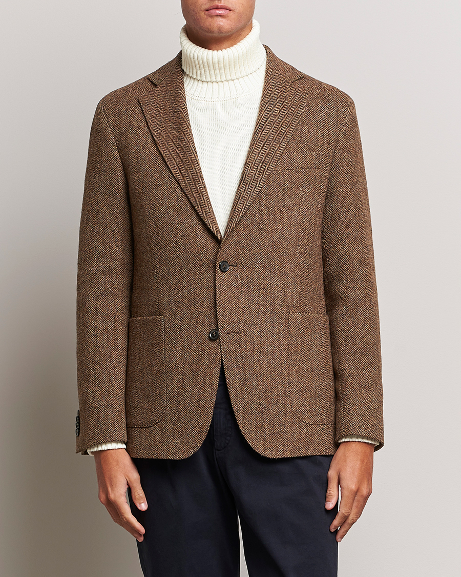 Herre | Blazere & jakker | Oscar Jacobson | Fogerty Moon Herringbone Tweed Blazer Beige