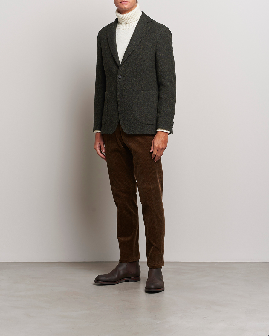 Herre | Blazere & jakker | Oscar Jacobson | Fogerty Moon Herringbone Tweed Blazer Green
