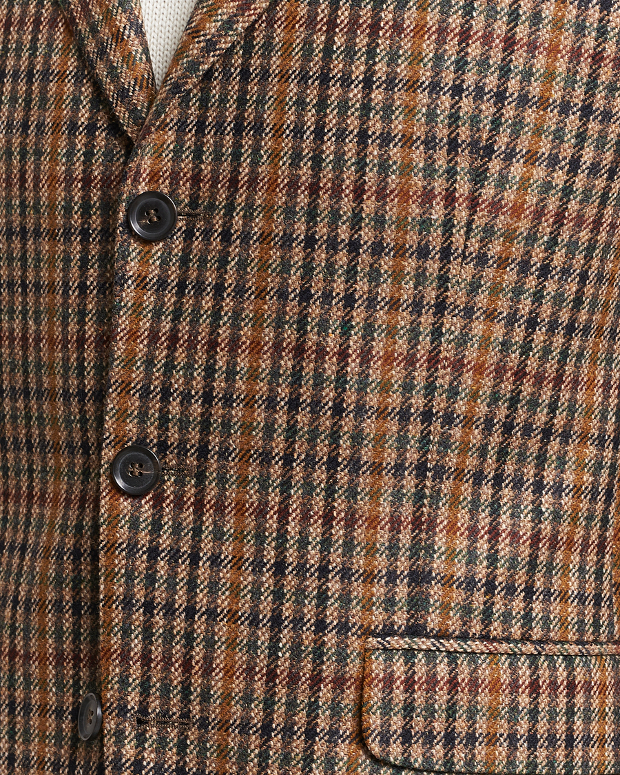 Herre | Blazere & jakker | Oscar Jacobson | Eizer Houndstooth Wool/Cashmere Blazer Brown