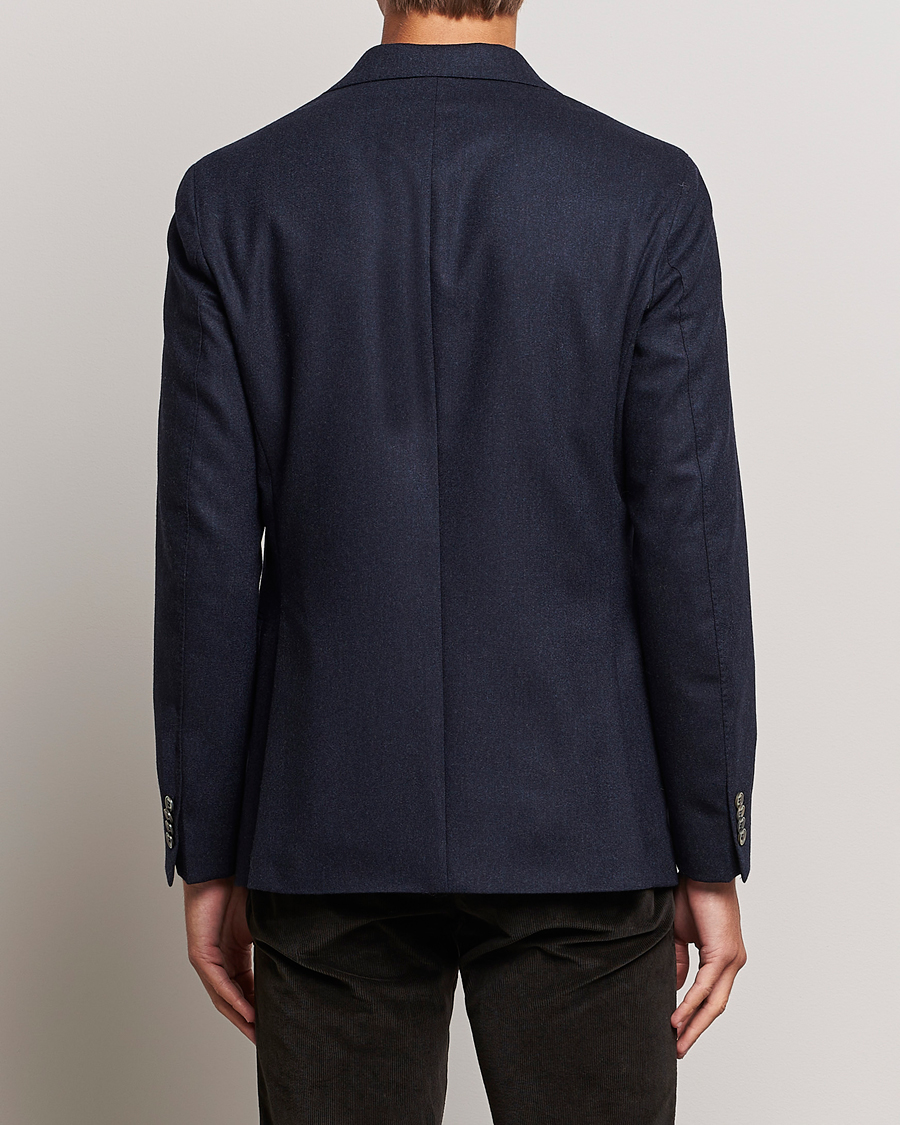 Herre | Blazere & jakker | Oscar Jacobson | Ego Wool Flannel Blazer Navy Melange