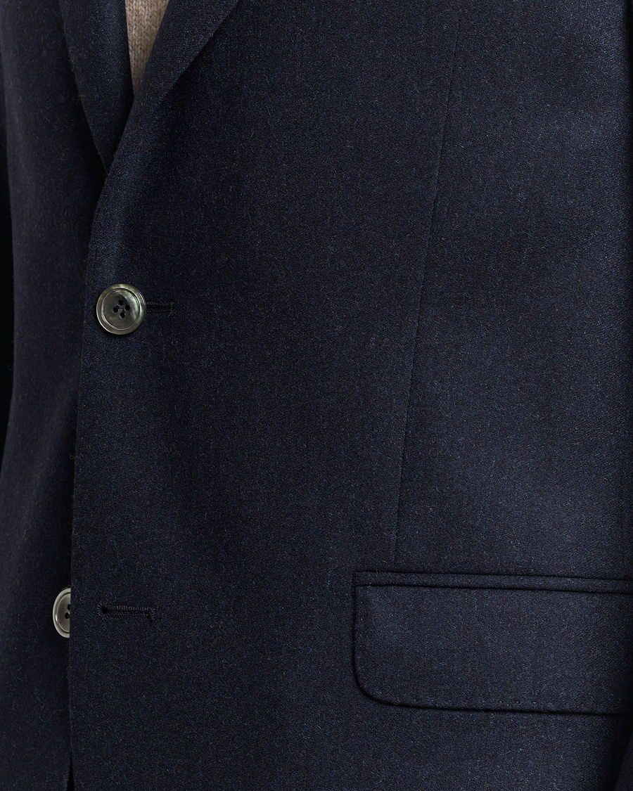 Herre | Blazere & jakker | Oscar Jacobson | Ego Wool Flannel Blazer Navy Melange