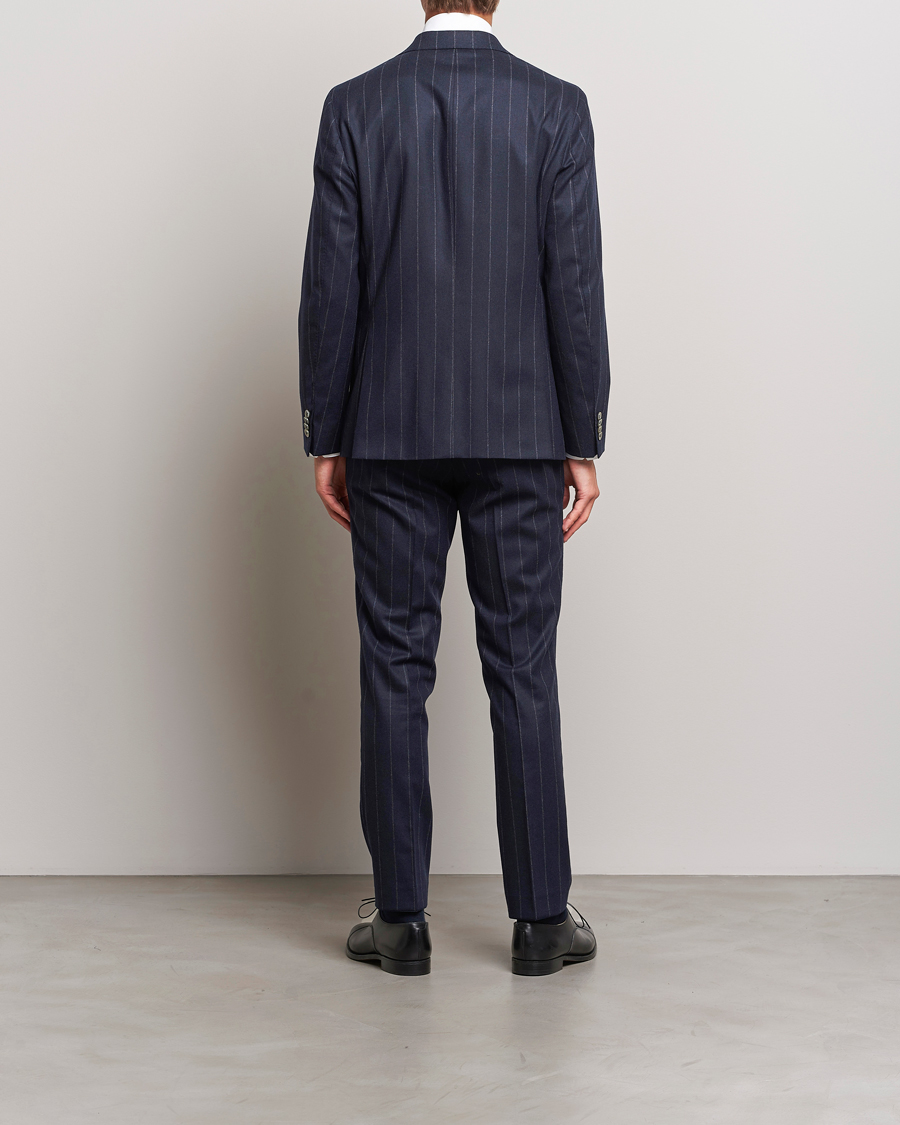 Herre | Jakkesæt | Oscar Jacobson | Fogerty Denz Pinstripe Wool Suit Navy