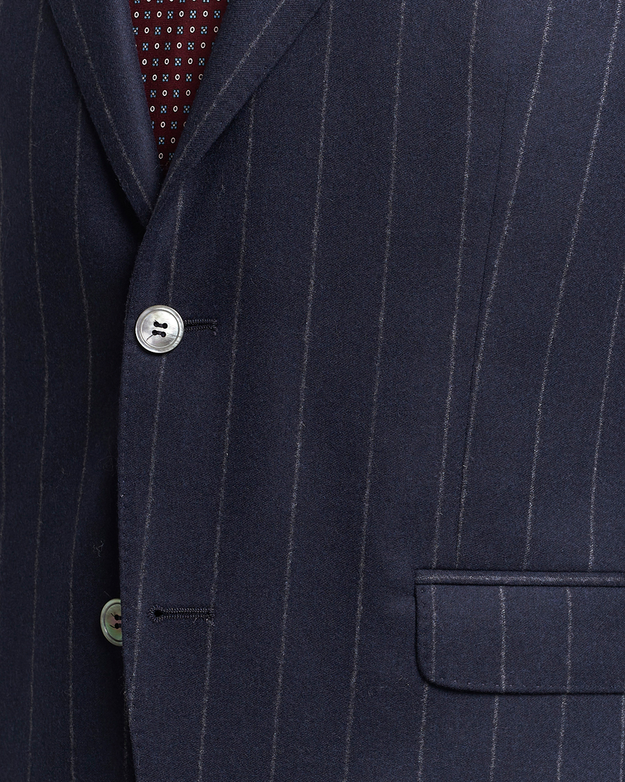 Herre | Jakkesæt | Oscar Jacobson | Fogerty Denz Pinstripe Wool Suit Navy
