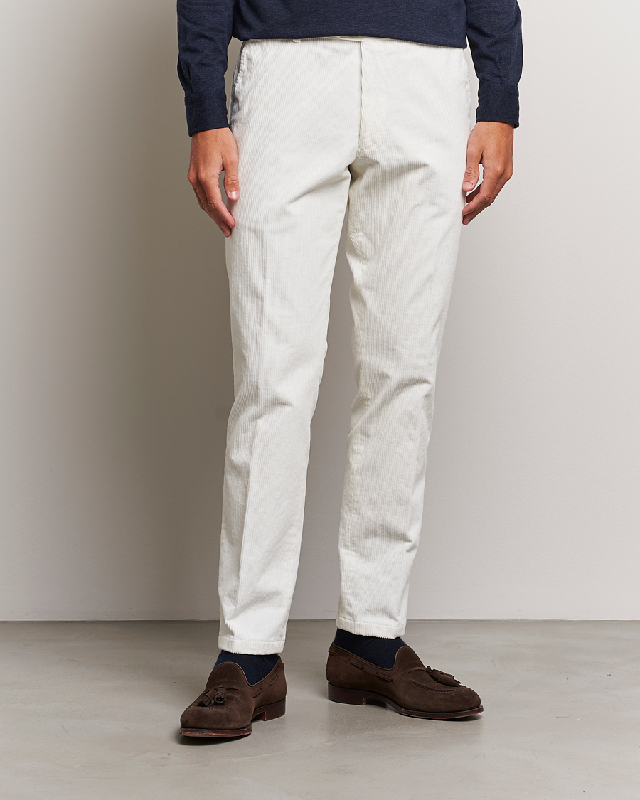 Herre | Fløjlsbukser | Oscar Jacobson | Denz Corduroy Trousers White