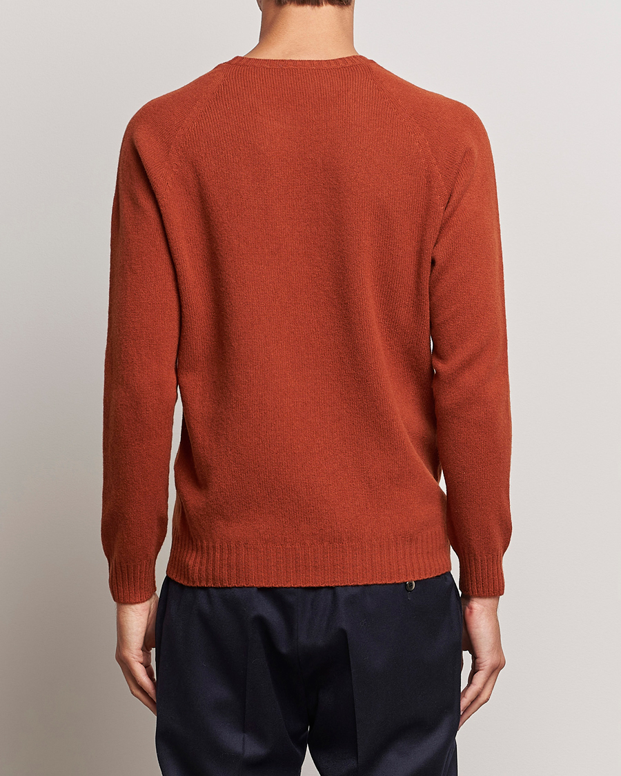 Herre | Trøjer | Oscar Jacobson | Kendal Raglan Wool Crewneck Orange