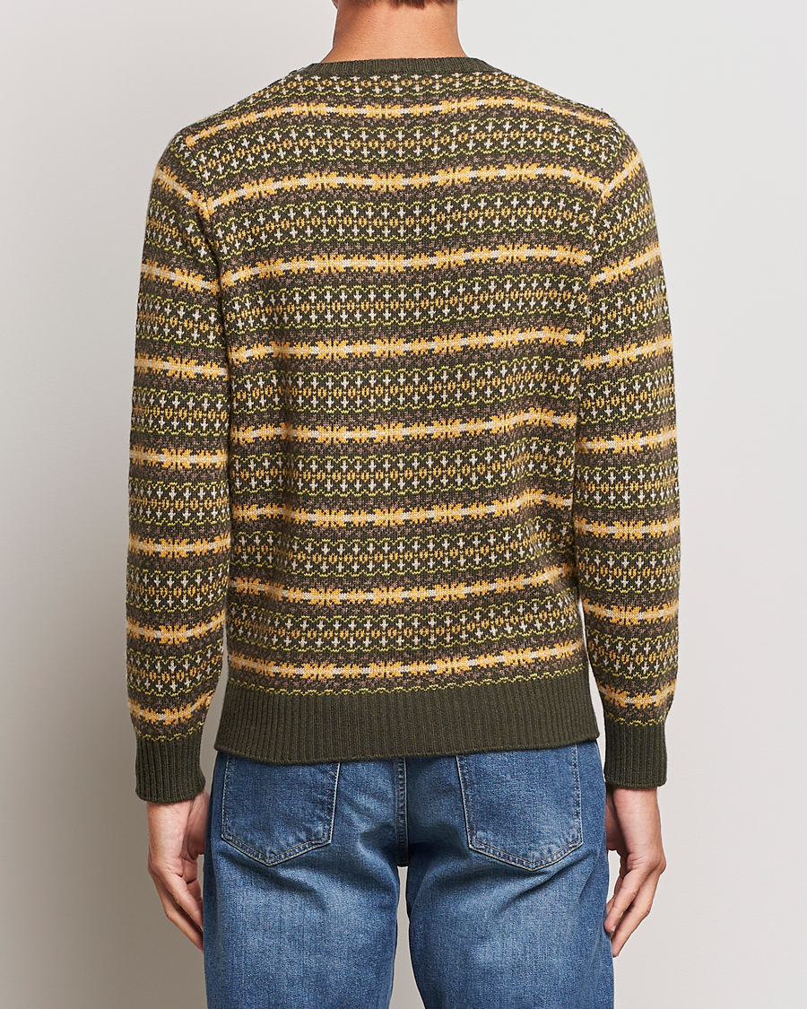 Herre | Trøjer | Oscar Jacobson | Pete Fairisle Wool/Cashmere Crewneck Green