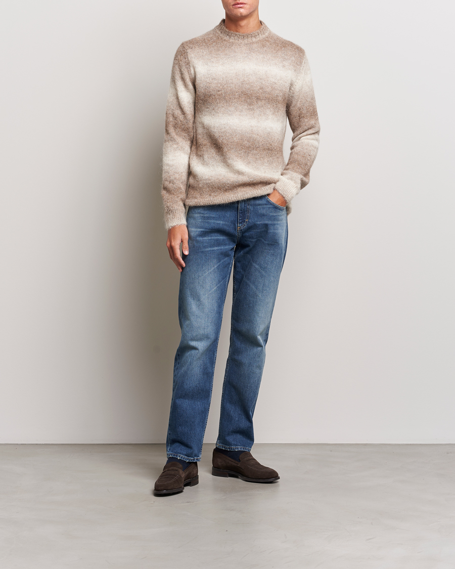 Herre | Trøjer | Oscar Jacobson | Valter Alpaca Knitted Sweater Beige