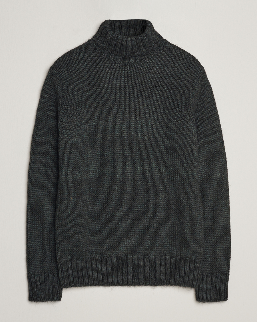 Herre | Trøjer | Oscar Jacobson | Rod Wool/Alpaca Heavy Knit Rollneck Green