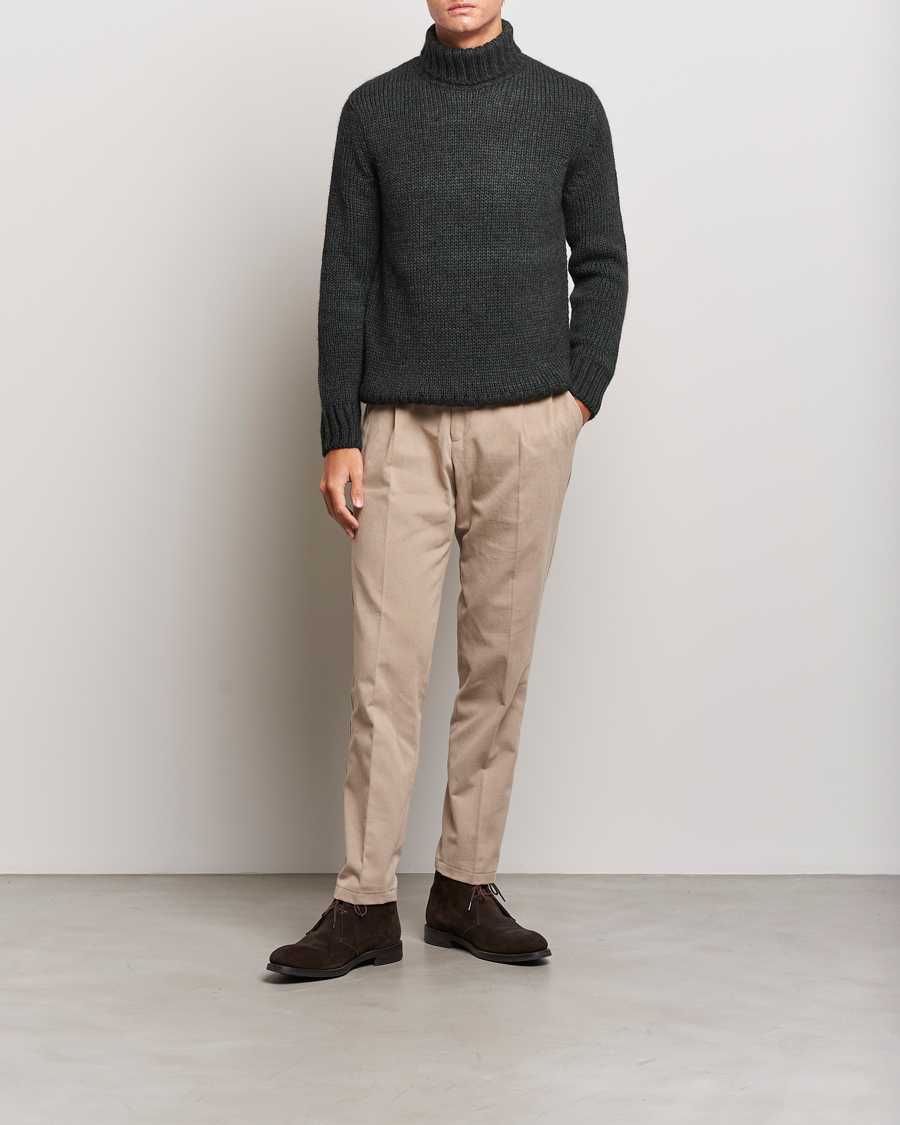 Herre | Trøjer | Oscar Jacobson | Rod Wool/Alpaca Heavy Knit Rollneck Green