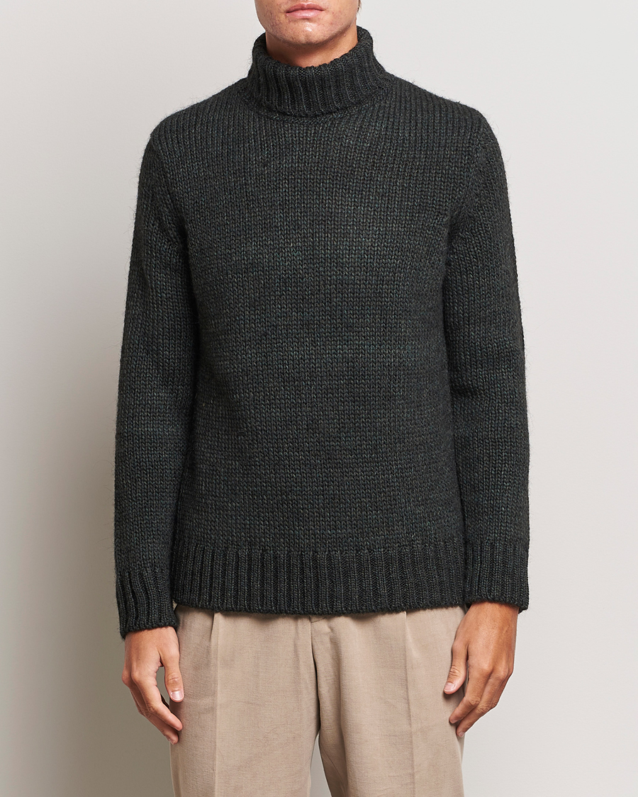 Herre | Trøjer | Oscar Jacobson | Rod Wool/Alpaca Heavy Knit Rollneck Green