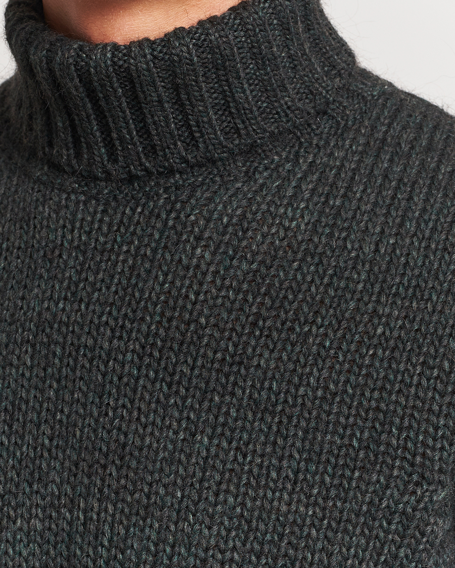 Herre | Trøjer | Oscar Jacobson | Rod Wool/Alpaca Heavy Knit Rollneck Green