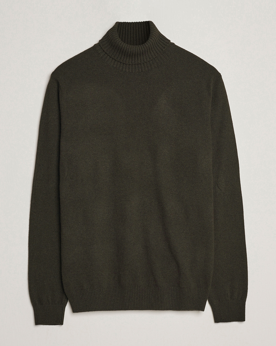 Herre | Trøjer | Oscar Jacobson | Salim Wool/Cashmere Rollneck Green
