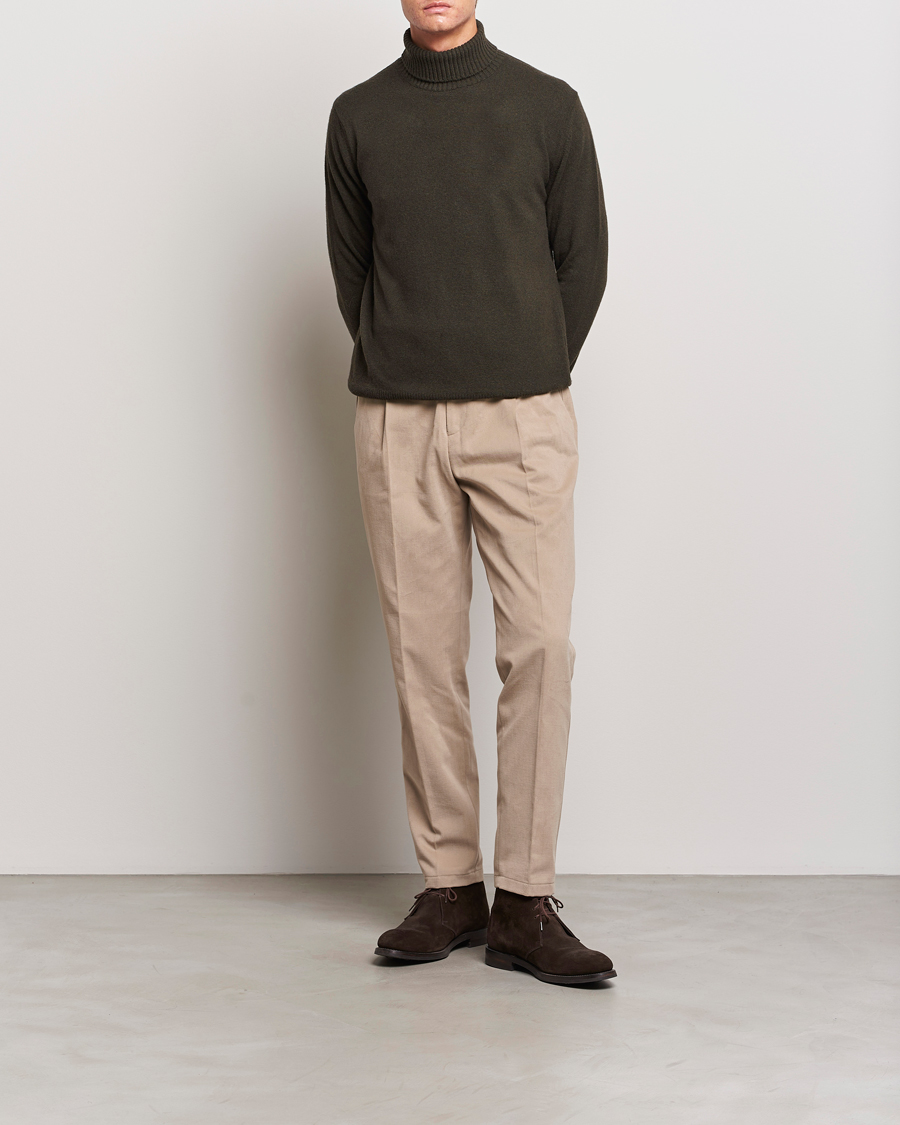 Herre | Trøjer | Oscar Jacobson | Salim Wool/Cashmere Rollneck Green