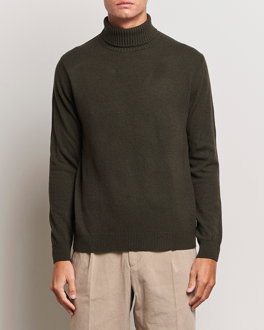 Herre | Trøjer | Oscar Jacobson | Salim Wool/Cashmere Rollneck Green