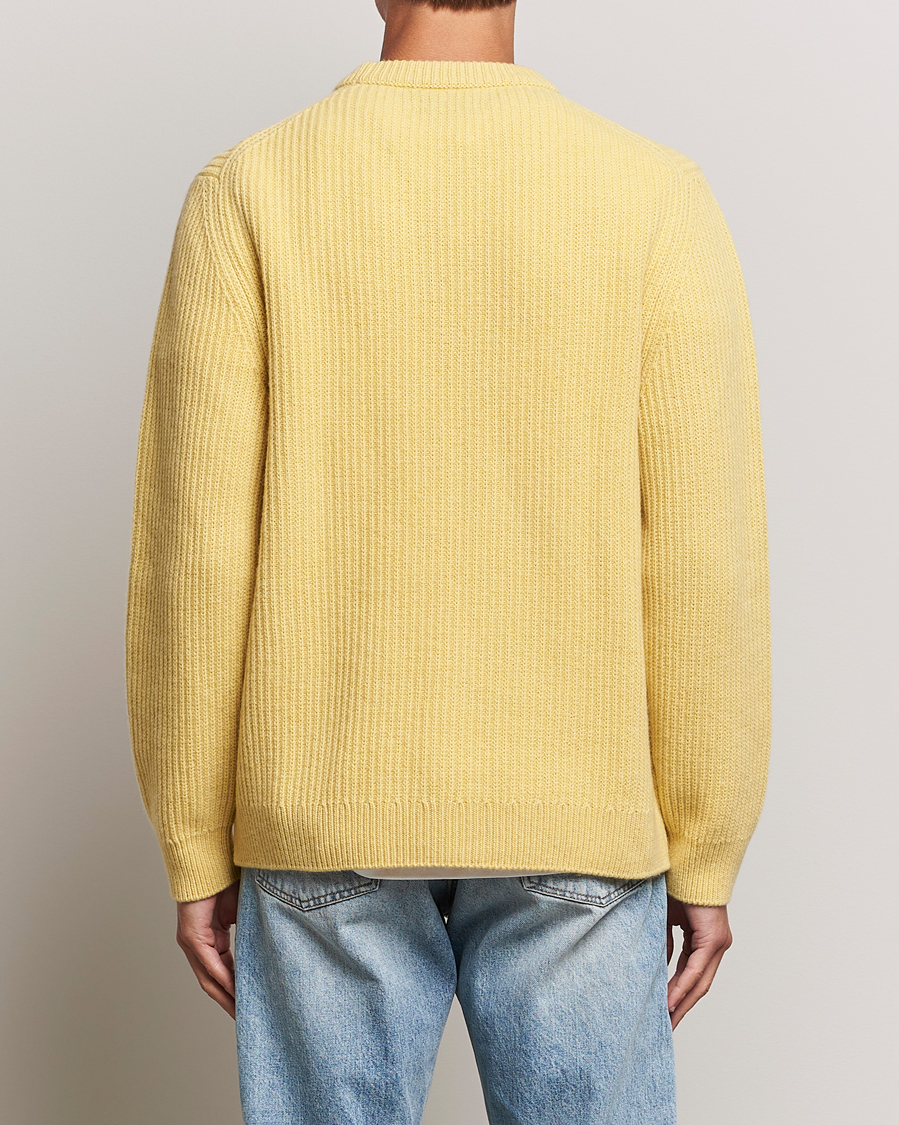Herre | Trøjer | Nudie Jeans | August Wool Rib Knitted Sweater Citra Yellow