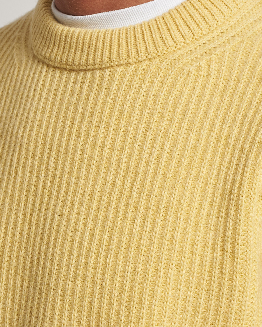 Herre | Trøjer | Nudie Jeans | August Wool Rib Knitted Sweater Citra Yellow