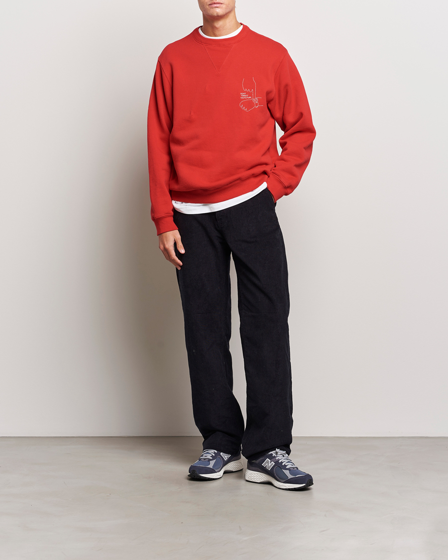 Herre | Trøjer | Nudie Jeans | Lasse Future Crew Neck Sweatshirt Red Alert
