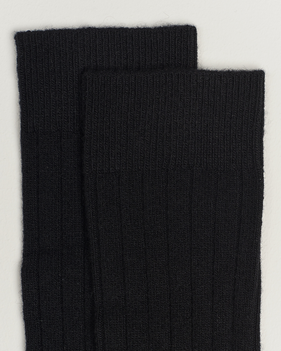 Herre | Undertøj | Bresciani | Wool/Cashmere Ribbed Socks Black