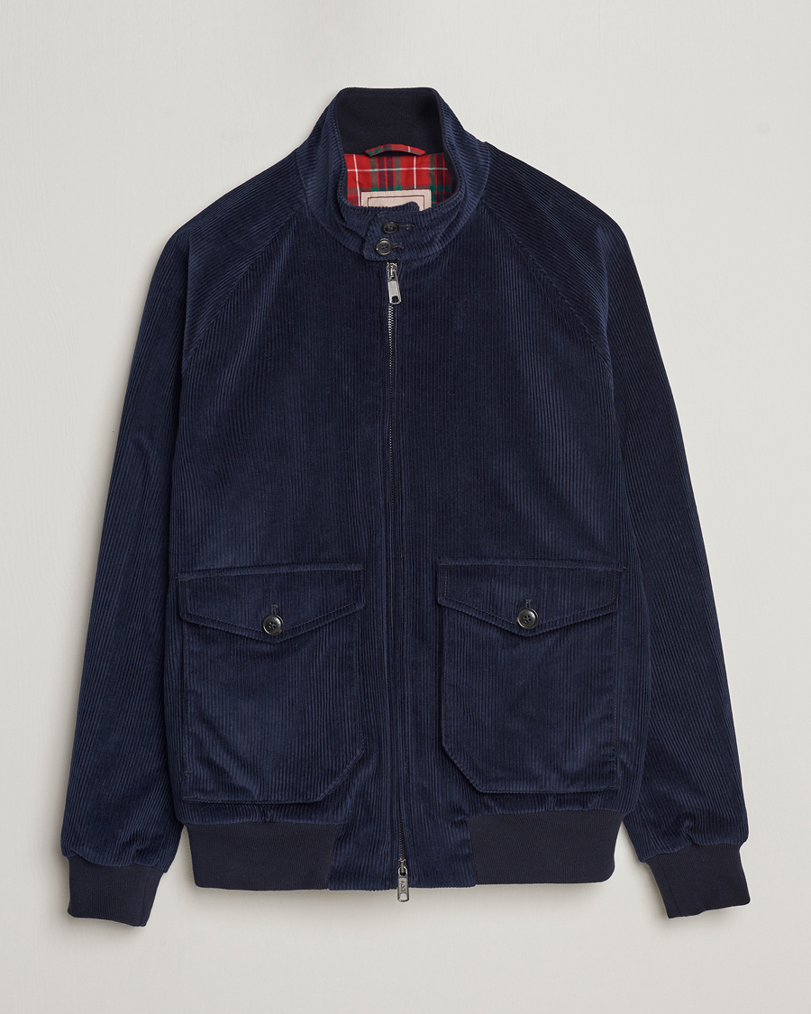 Herre | Jakker | Baracuta | G9 Pocket Padded Cord Harrington Jacket Navy