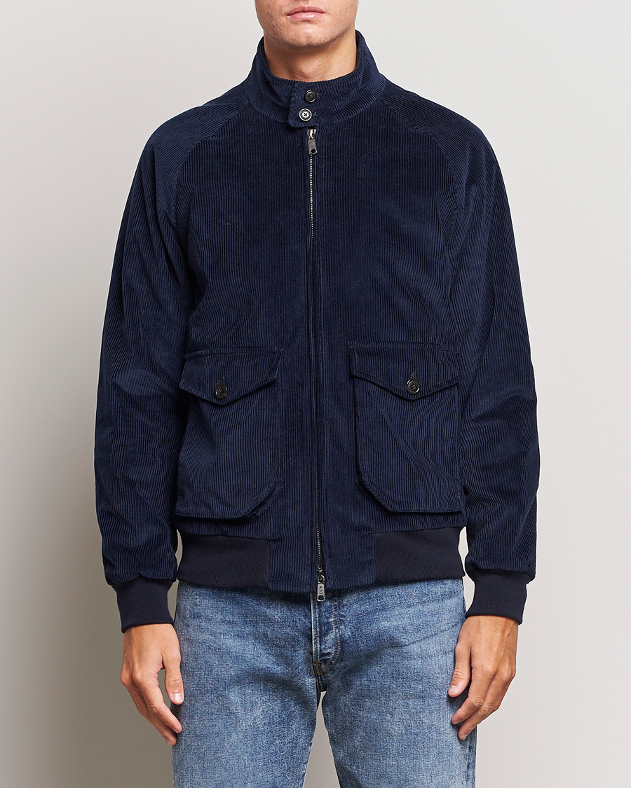 Herre | Jakker | Baracuta | G9 Pocket Padded Cord Harrington Jacket Navy