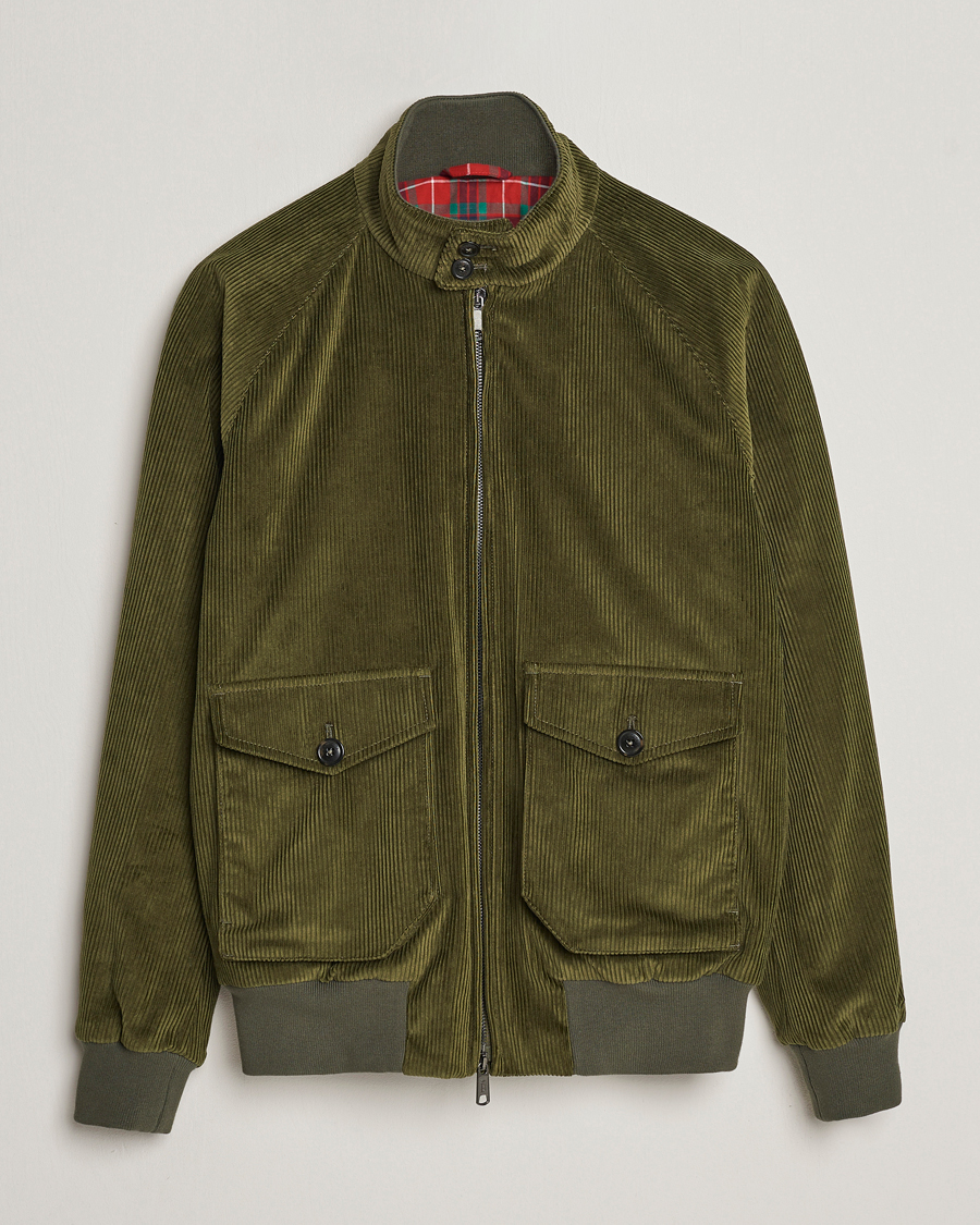 Herre | Jakker | Baracuta | G9 Pocket Padded Cord Harrington Jacket Olive
