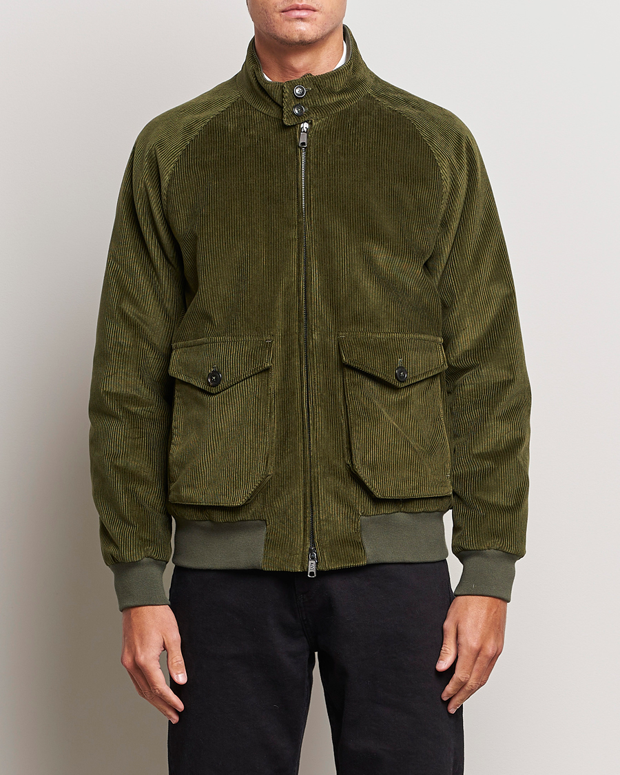 Herre | Jakker | Baracuta | G9 Pocket Padded Cord Harrington Jacket Olive