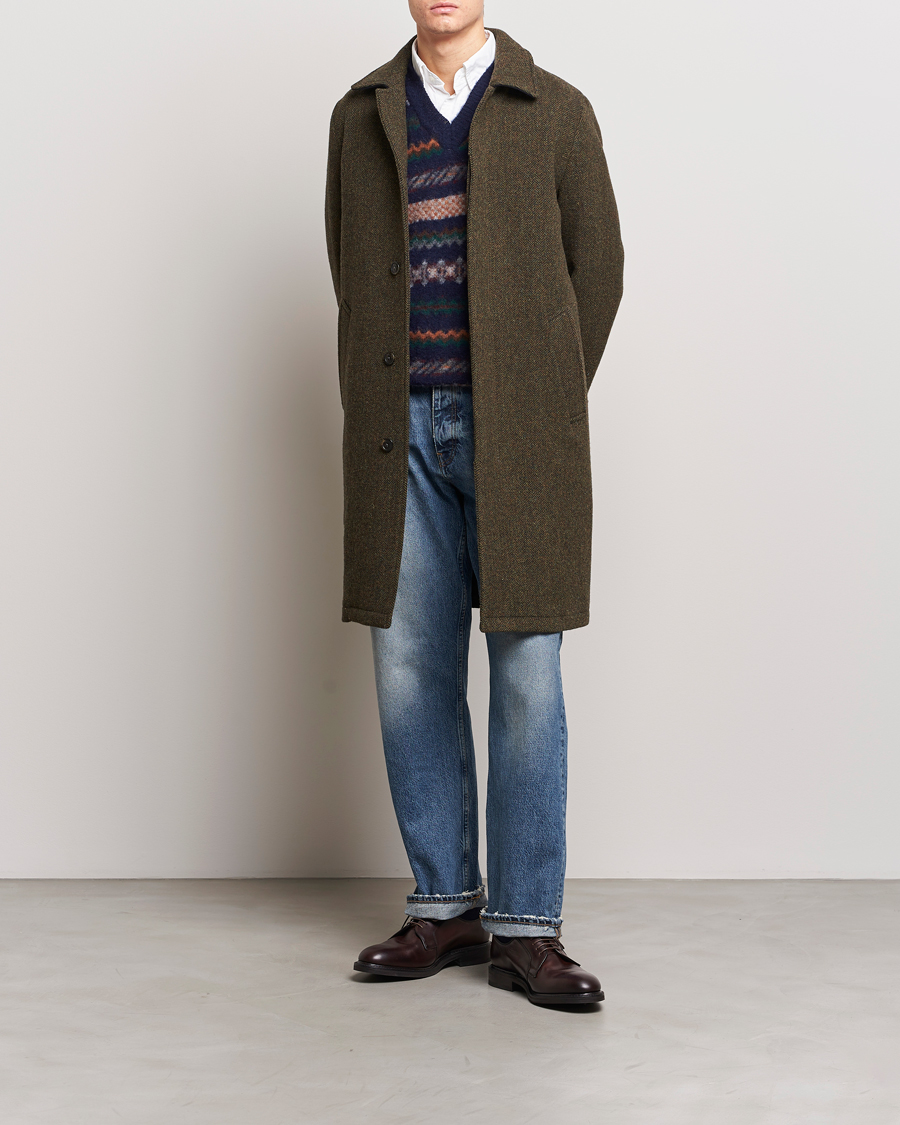 Herre | Jakker | Baracuta | Paul Herringbone Wool Coat Bark